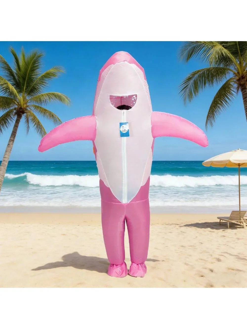 Inflatable Killer Whale Costume - Fun Air Blow-Up Orca Suit for Adults Halloween